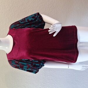 THML Puff sleeve Velvet top